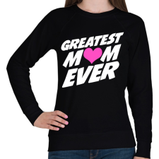 PRINTFASHION Greatest MOM ever! - Női pulóver - Fekete női pulóver, kardigán