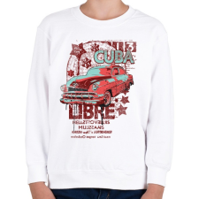 PRINTFASHION Green and red sedan - Gyerek pulóver - Fehér gyerek pulóver, kardigán