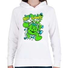 PRINTFASHION Green cup - Női kapucnis pulóver - Fehér női pulóver, kardigán