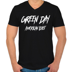 PRINTFASHION GREEN DAY 3 - Férfi V-nyakú póló - Fekete