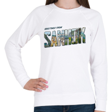 PRINTFASHION Greetings from Sanhok - PUBG - Női pulóver - Fehér női pulóver, kardigán