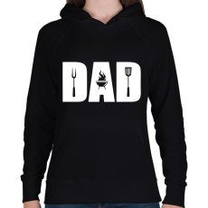 PRINTFASHION Grill apa - Női kapucnis pulóver - Fekete