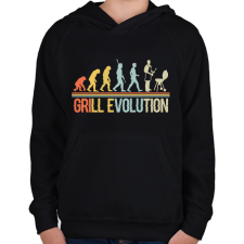 PRINTFASHION Grill evolution - Gyerek kapucnis pulóver - Fekete gyerek pulóver, kardigán
