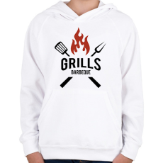 PRINTFASHION Grill - Gyerek kapucnis pulóver - Fehér