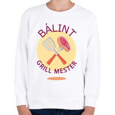 PRINTFASHION Grill mester - Névvel - Gyerek pulóver - Fehér gyerek pulóver, kardigán