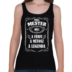 PRINTFASHION Grill mester - Női atléta - Fekete