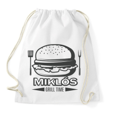 PRINTFASHION Grill time - Névvel - Sportzsák, Tornazsák - Fehér tornazsák
