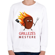 PRINTFASHION Grillezés mestere - Gyerek pulóver - Fehér