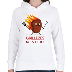 PRINTFASHION Grillezés mestere - Női kapucnis pulóver - Fehér