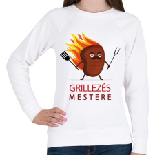 PRINTFASHION Grillezés mestere - Női pulóver - Fehér női pulóver, kardigán