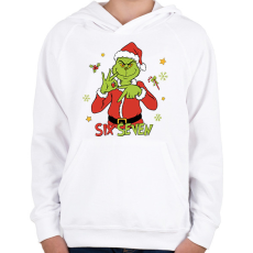 PRINTFASHION Grinch 67 - Gyerek kapucnis pulóver - Fehér