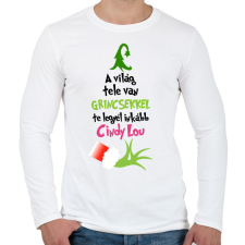 PRINTFASHION Grinch Cindy Lou - Férfi hosszú ujjú póló - Fehér férfi póló
