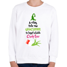 PRINTFASHION Grinch Cindy Lou - Gyerek pulóver - Fehér gyerek pulóver, kardigán