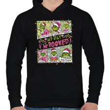PRINTFASHION Grinch I'm Booked - Férfi kapucnis pulóver - Fekete férfi pulóver, kardigán
