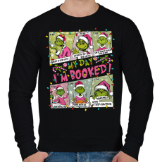 PRINTFASHION Grinch I'm Booked - Férfi pulóver - Fekete