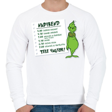 PRINTFASHION Grinch napirendje - Férfi pulóver - Fehér férfi pulóver, kardigán