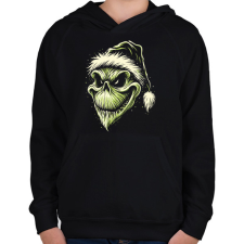 PRINTFASHION Grincs koponya - Gyerek kapucnis pulóver - Fekete gyerek pulóver, kardigán