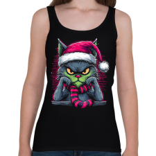 PRINTFASHION Grincs macska - Női atléta - Fekete női trikó