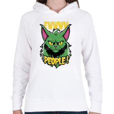 PRINTFASHION Grincs macska - Női kapucnis pulóver - Fehér