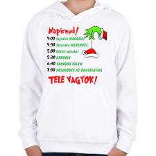 PRINTFASHION Grincs napirend - Gyerek kapucnis pulóver - Fehér gyerek pulóver, kardigán