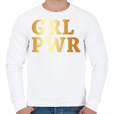 PRINTFASHION GRL PWR - Férfi pulóver - Fehér férfi pulóver, kardigán