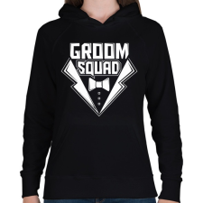 PRINTFASHION Groom squad - Női kapucnis pulóver - Fekete női pulóver, kardigán