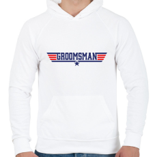 PRINTFASHION Groomsman - Top gun - Férfi kapucnis pulóver - Fehér