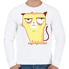 PRINTFASHION Grumpy cat - Férfi pulóver - Fehér férfi pulóver, kardigán