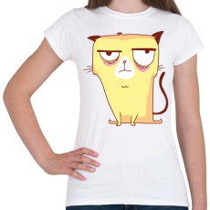 PRINTFASHION Grumpy cat - Női póló - Fehér