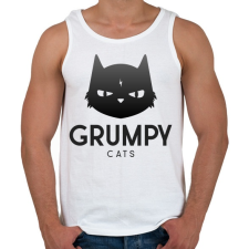 PRINTFASHION Grumpy Cats - Férfi atléta - Fehér atléta, trikó