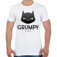PRINTFASHION Grumpy Cats - Férfi póló - Fehér