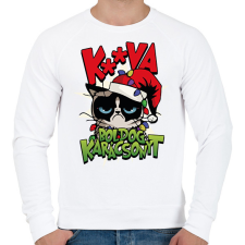 PRINTFASHION Grumpy karácsony - Férfi pulóver - Fehér férfi pulóver, kardigán