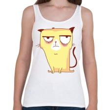 PRINTFASHION Grumpycat - Női atléta - Fehér női trikó