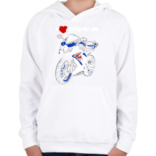 PRINTFASHION gsxr - Gyerek kapucnis pulóver - Fehér gyerek pulóver, kardigán