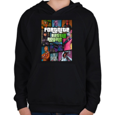 PRINTFASHION GTA Fortnite - Gyerek kapucnis pulóver - Fekete gyerek pulóver, kardigán