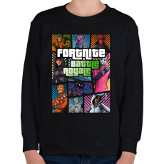 PRINTFASHION GTA Fortnite - Gyerek pulóver - Fekete