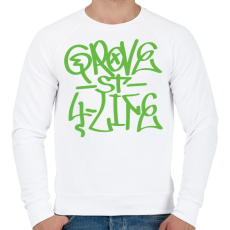 PRINTFASHION GTA - Grove Street Graffiti - Férfi pulóver - Fehér