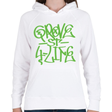 PRINTFASHION GTA - Grove Street Graffiti - Női kapucnis pulóver - Fehér