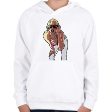 PRINTFASHION GTA ikon - Gyerek kapucnis pulóver - Fehér gyerek pulóver, kardigán
