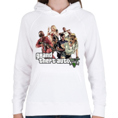 PRINTFASHION GTA Logo 2 - Női kapucnis pulóver - Fehér
