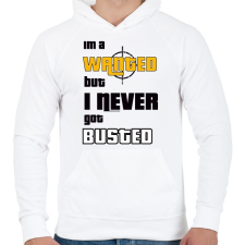 PRINTFASHION GTA SZÖVEGES - Férfi kapucnis pulóver - Fehér férfi pulóver, kardigán