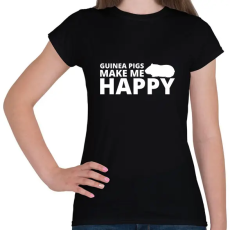 PRINTFASHION Guinea pigs make me happy - Női póló - Fekete