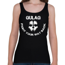 PRINTFASHION Gulag - Fight your way back - Női atléta - Fekete