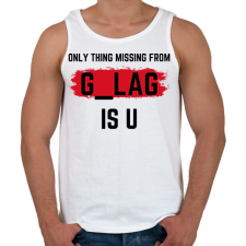 PRINTFASHION Gulag is your home. - Férfi atléta - Fehér atléta, trikó