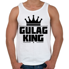 PRINTFASHION Gulag King - Férfi atléta - Fehér atléta, trikó