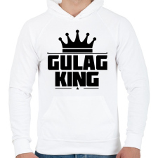 PRINTFASHION Gulag King - Férfi kapucnis pulóver - Fehér férfi pulóver, kardigán