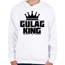 PRINTFASHION Gulag King - Gyerek kapucnis pulóver - Fehér