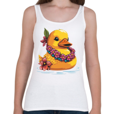 PRINTFASHION Gumikacsa hawaii virágfüzérrel - Női atléta - Fehér