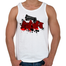 PRINTFASHION GUN - Férfi atléta - Fehér atléta, trikó