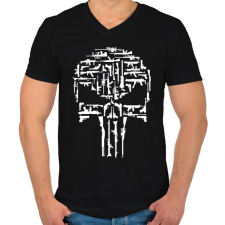 PRINTFASHION Gun Halloween - Férfi V-nyakú póló - Fekete férfi póló